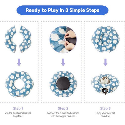 3-in-1 Cat Tunnel Bed