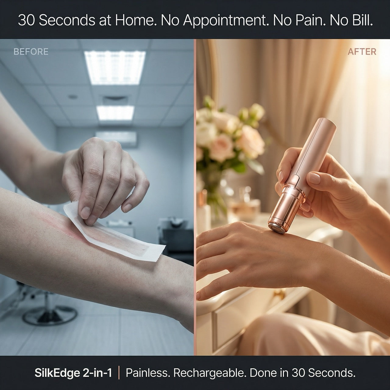 SilkEdge 2-in-1 Facial Hair Remover & Eyebrow Trimmer