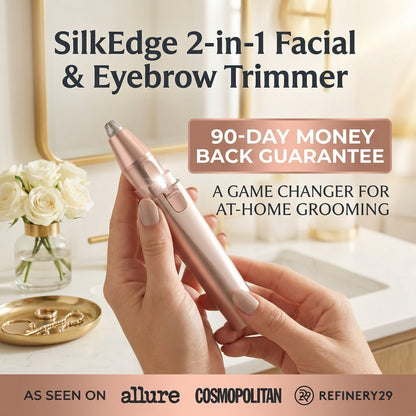 SilkEdge 2-in-1 Facial Hair Remover & Eyebrow Trimmer